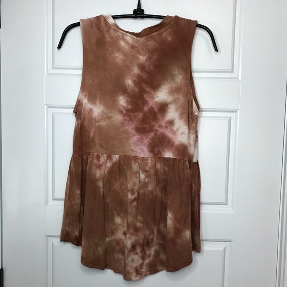 Knox‎ Rose Brown Rayon Blend Tie Dye Sleeveless Blouse Tank Top Women's Small - Picture 3 of 7